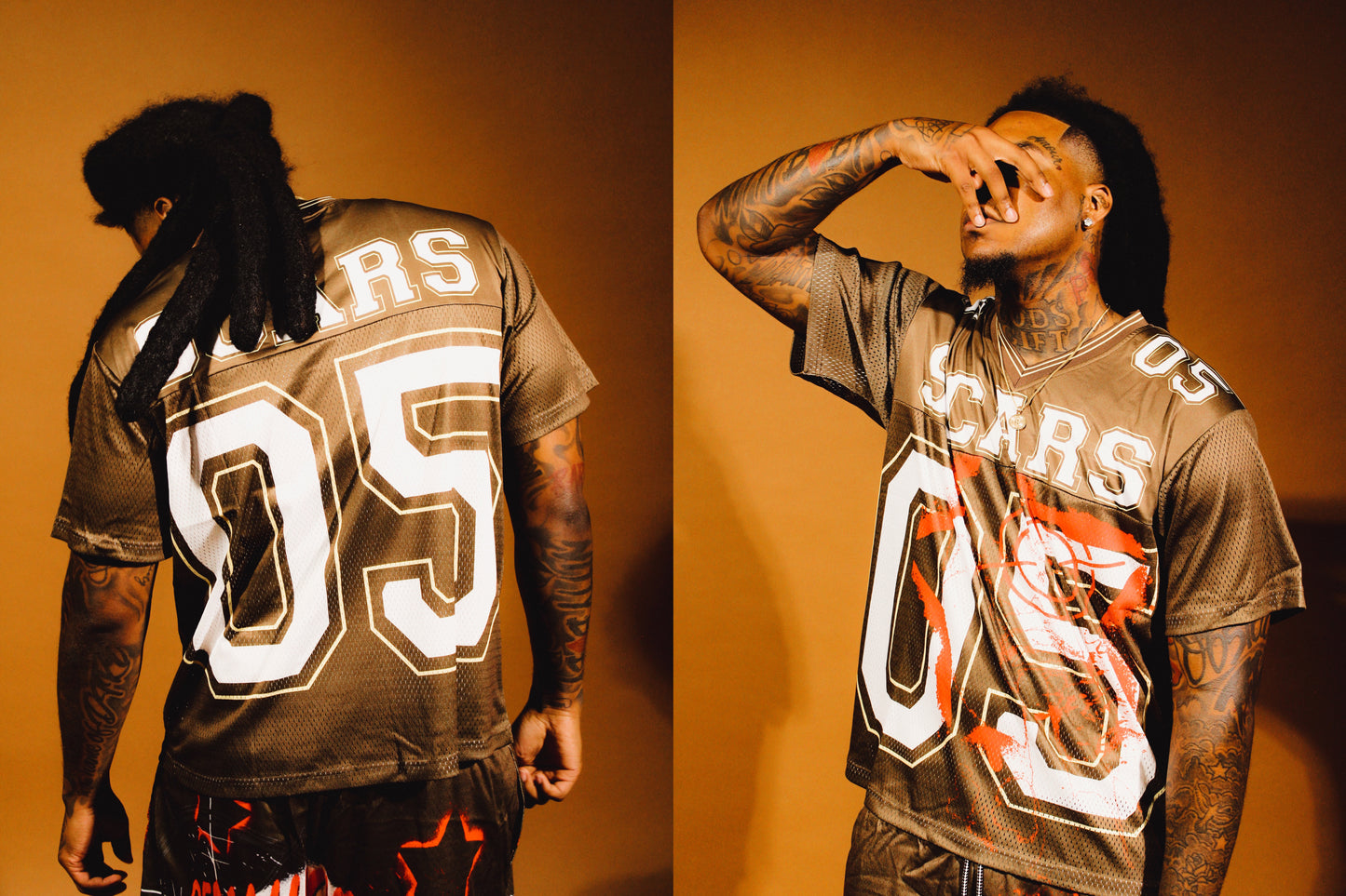 Brown Permanent Scars Sports Jersey