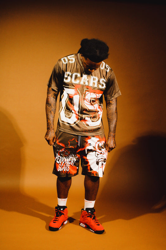 Brown Permanent Scars Sports Jersey